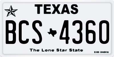 TX license plate BCS4360