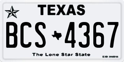 TX license plate BCS4367