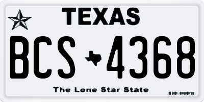 TX license plate BCS4368