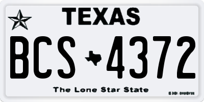 TX license plate BCS4372
