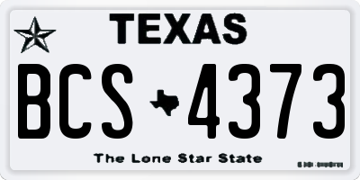 TX license plate BCS4373