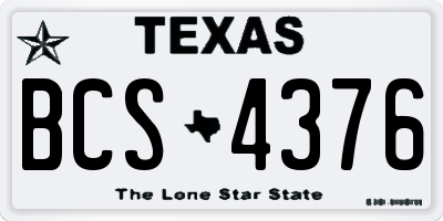 TX license plate BCS4376