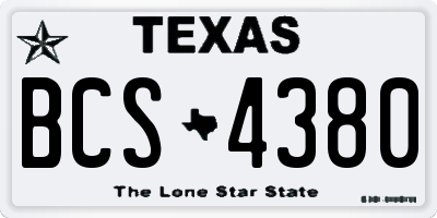 TX license plate BCS4380
