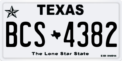 TX license plate BCS4382