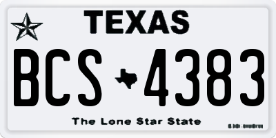 TX license plate BCS4383