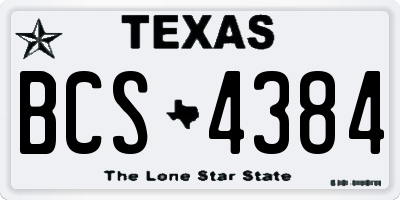 TX license plate BCS4384