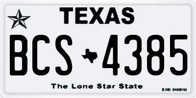 TX license plate BCS4385