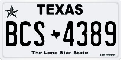 TX license plate BCS4389