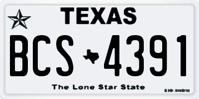 TX license plate BCS4391