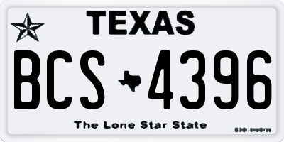 TX license plate BCS4396