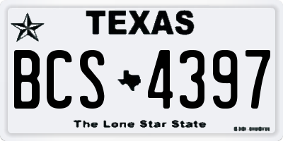 TX license plate BCS4397