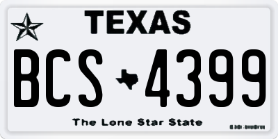 TX license plate BCS4399