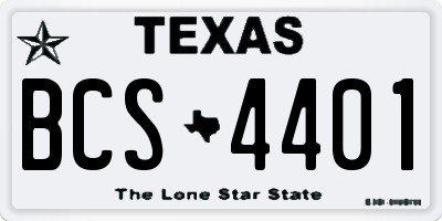 TX license plate BCS4401