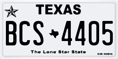 TX license plate BCS4405