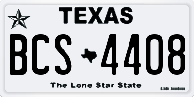 TX license plate BCS4408