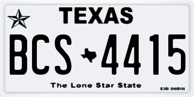 TX license plate BCS4415