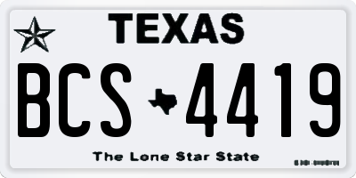 TX license plate BCS4419