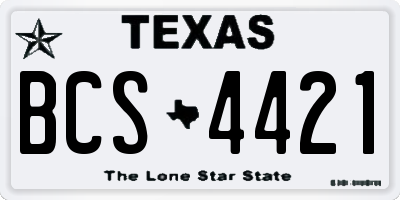 TX license plate BCS4421