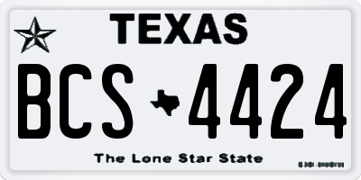TX license plate BCS4424