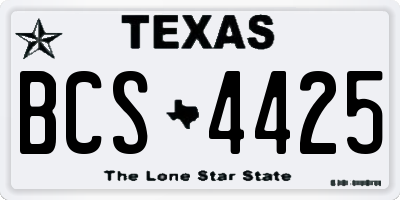 TX license plate BCS4425