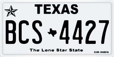 TX license plate BCS4427