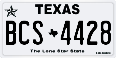 TX license plate BCS4428