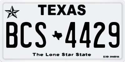 TX license plate BCS4429