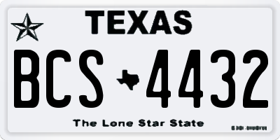 TX license plate BCS4432