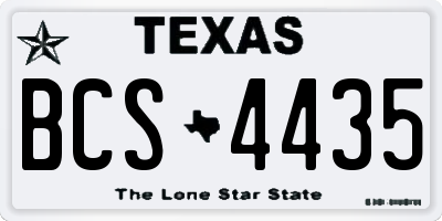 TX license plate BCS4435