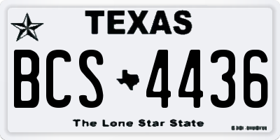 TX license plate BCS4436