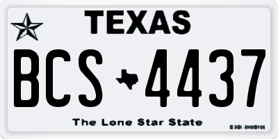 TX license plate BCS4437