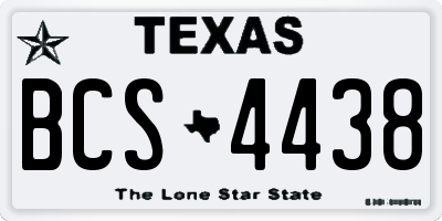 TX license plate BCS4438
