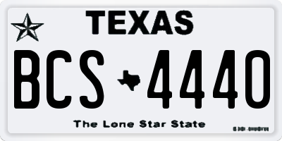 TX license plate BCS4440
