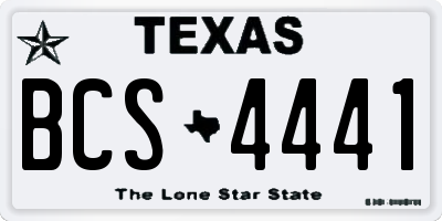 TX license plate BCS4441