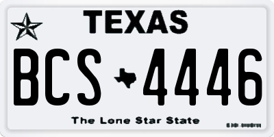 TX license plate BCS4446