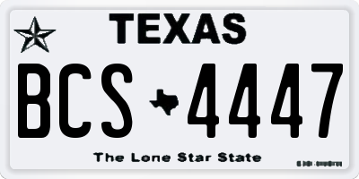 TX license plate BCS4447