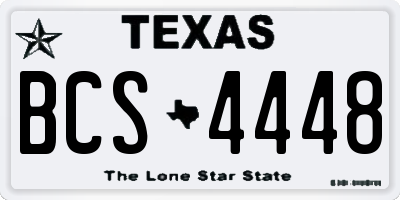 TX license plate BCS4448