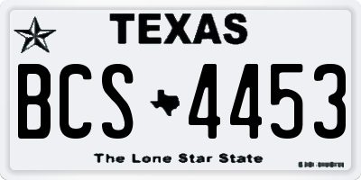 TX license plate BCS4453