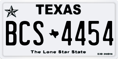 TX license plate BCS4454