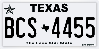 TX license plate BCS4455