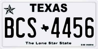 TX license plate BCS4456