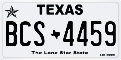 TX license plate BCS4459