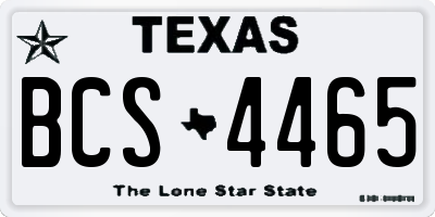 TX license plate BCS4465