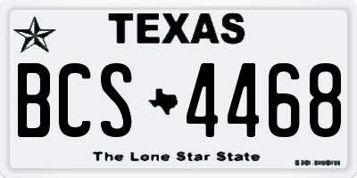 TX license plate BCS4468