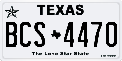 TX license plate BCS4470
