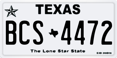 TX license plate BCS4472