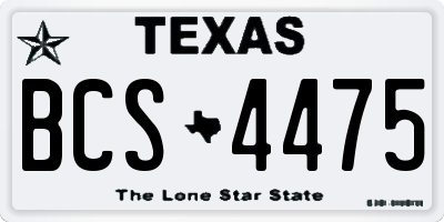TX license plate BCS4475