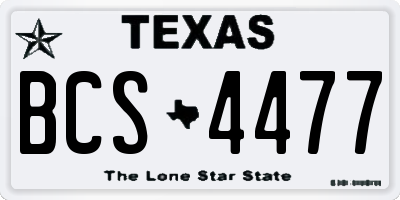 TX license plate BCS4477