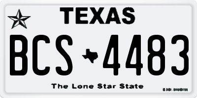 TX license plate BCS4483