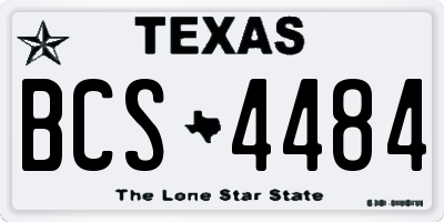 TX license plate BCS4484